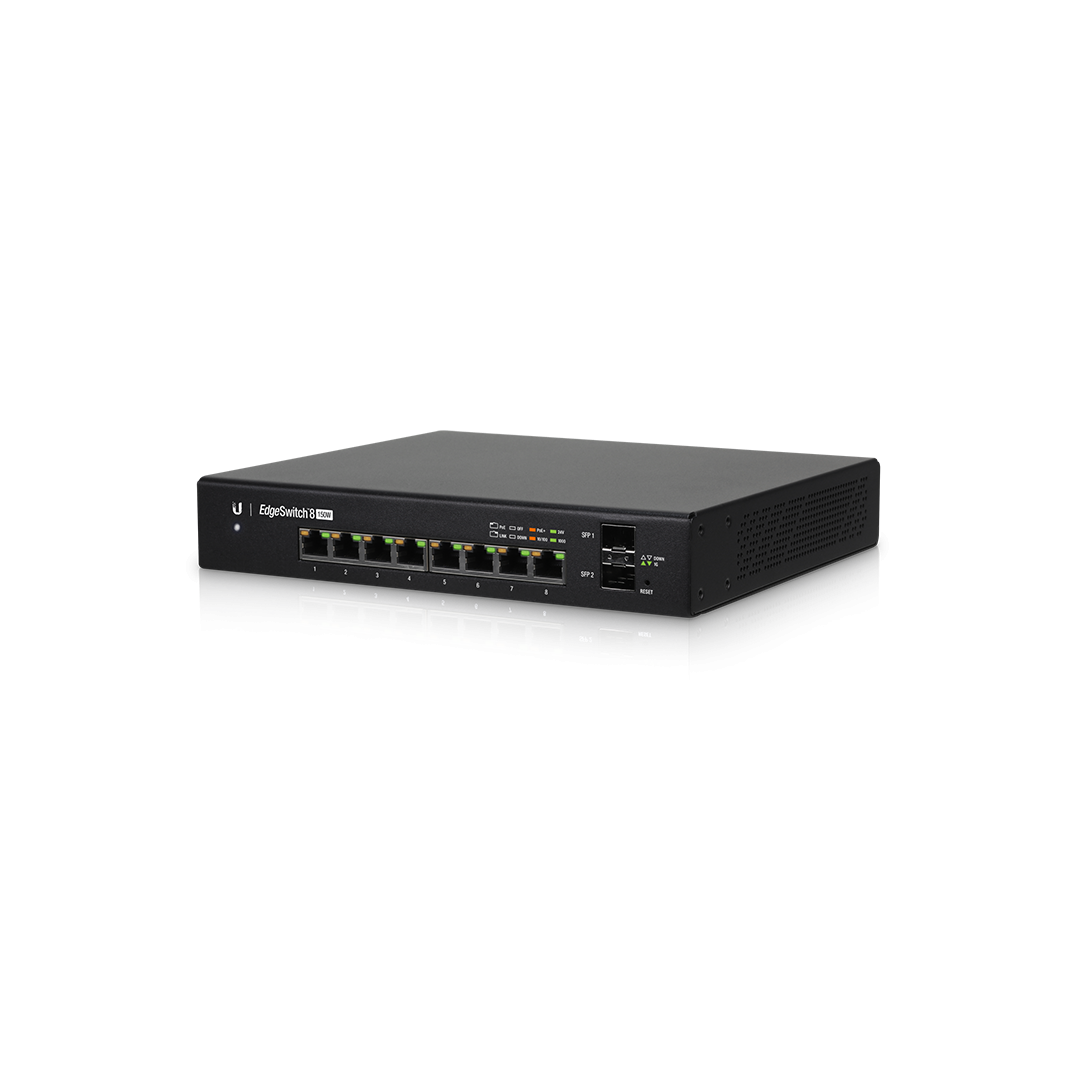 ES-8-150W EDGEMAX EDGESWITCH 8X GIGABIT POE PORTS, 2X SFP PORTS, 150W