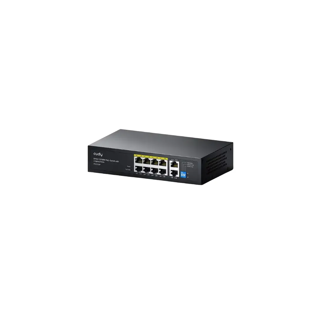 CUDY FS1010P - 8-Port 10/100M PoE+ Switch with 2 Uplink Ports 120W