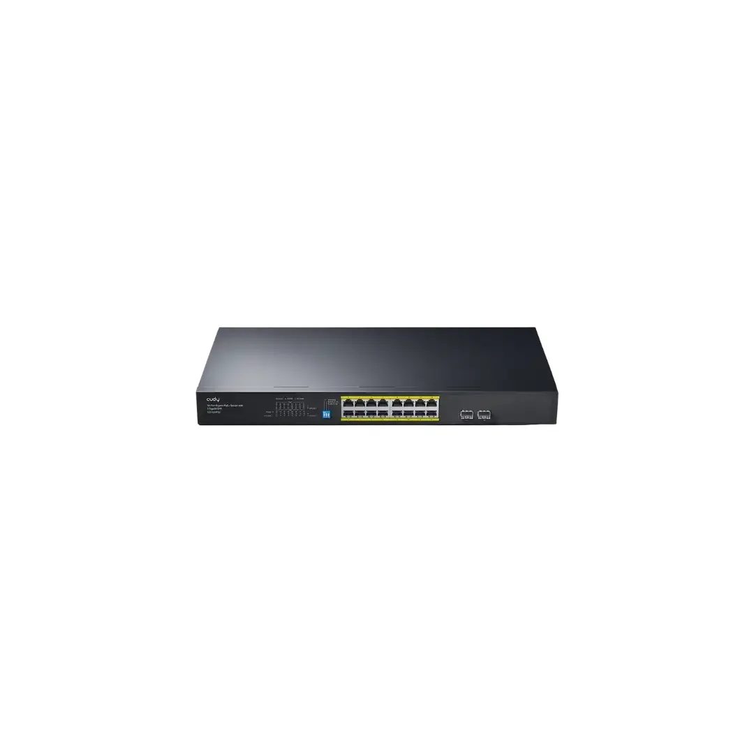 CUDY FS1018PS1 - 16-Port 10/100M PoE+ Switch with 2 Gigabit Uplink and 1 SFP Port 200W