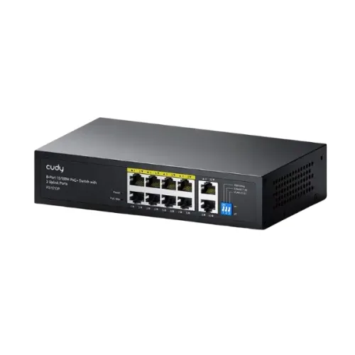 CUDY FS1010P - 8-Port 10/100M PoE+ Switch with 2 Uplink Ports 120W